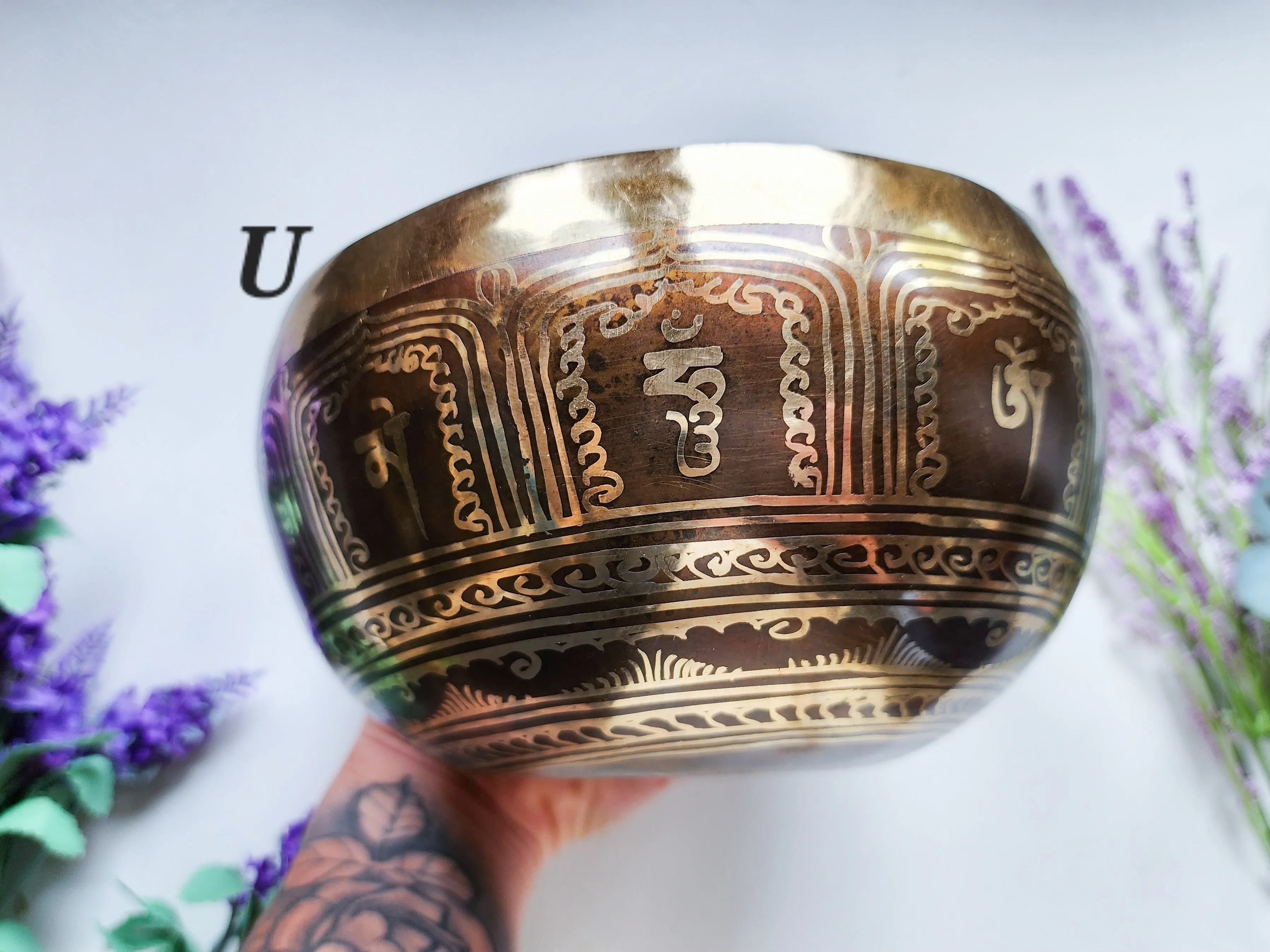 7 Tibetan Etched Singing Bowl