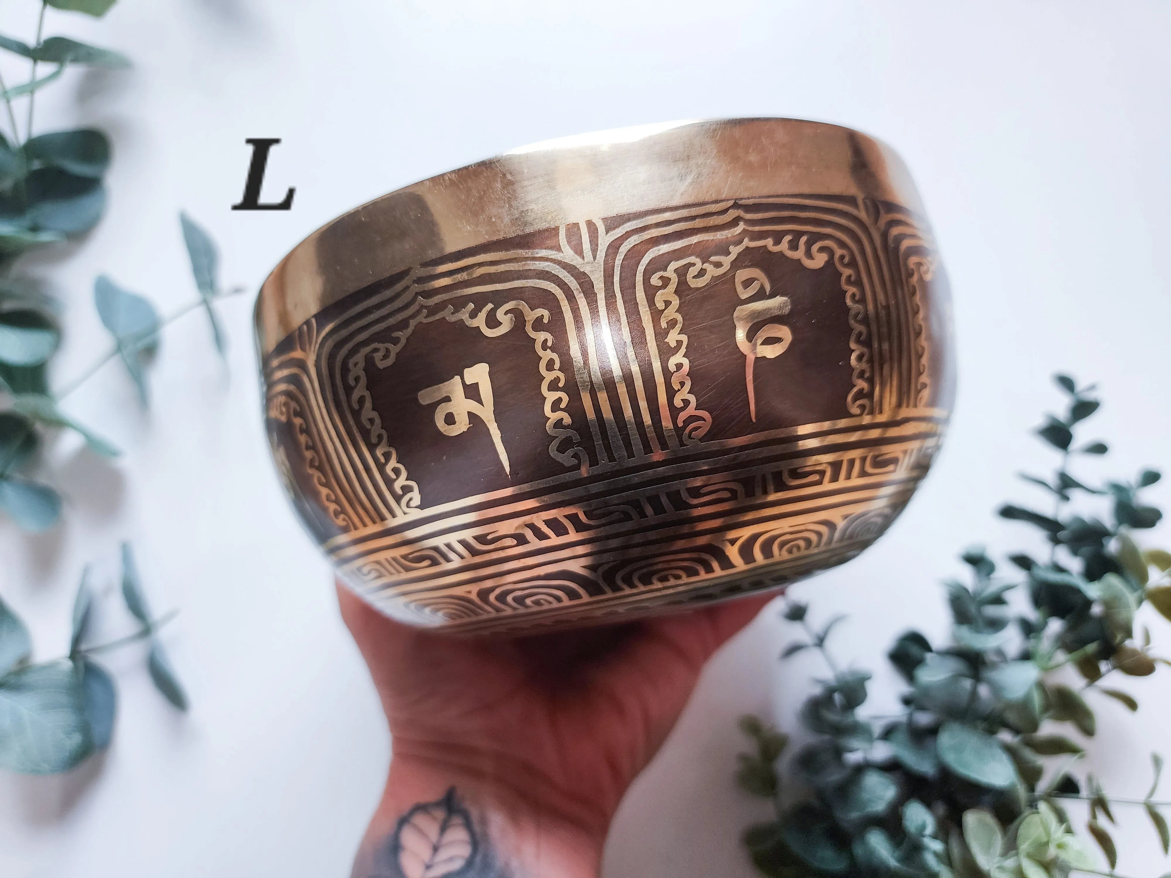 7 Tibetan Etched Singing Bowl