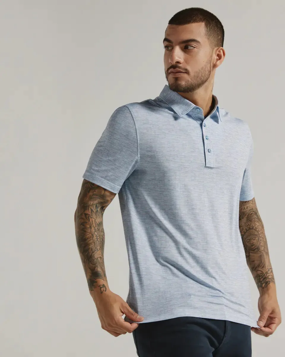 '7Diamonds' Men's Malone Performance Polo - Blue