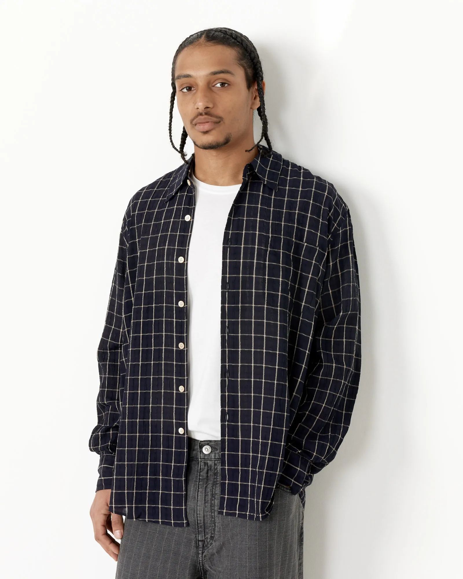 Above Shirt in Dark Mediterranean Check