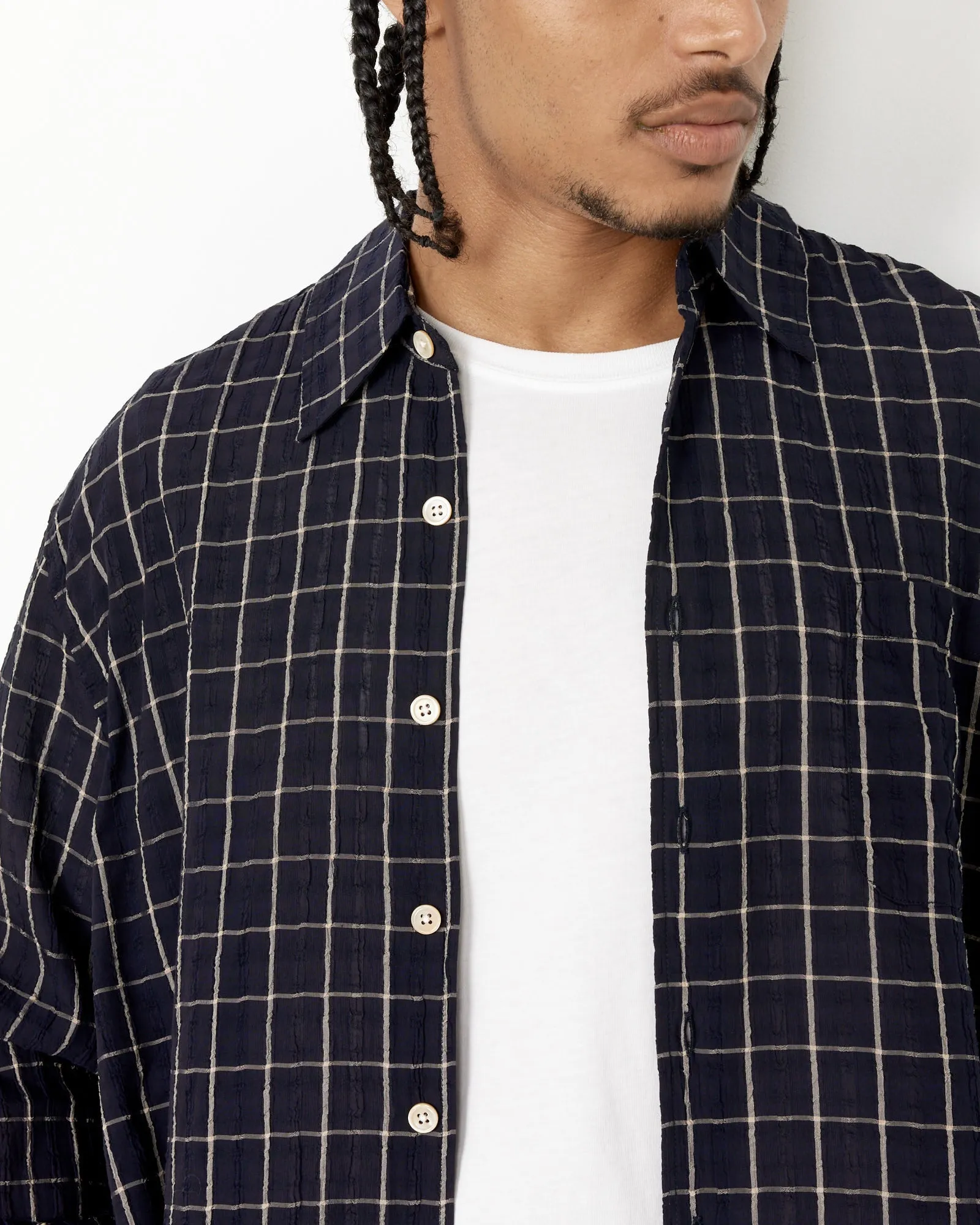 Above Shirt in Dark Mediterranean Check