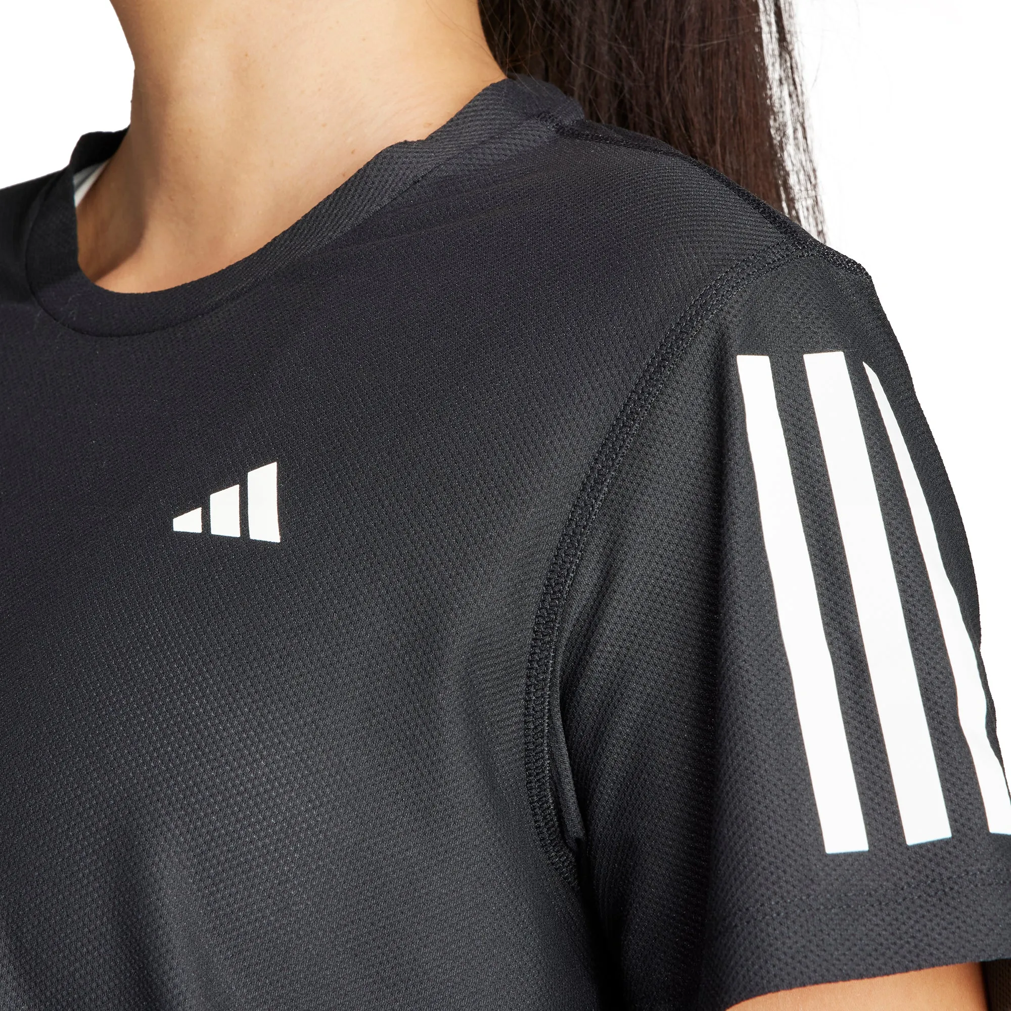 adidas Own The Run Short Sleeve Womens Running Top - Black