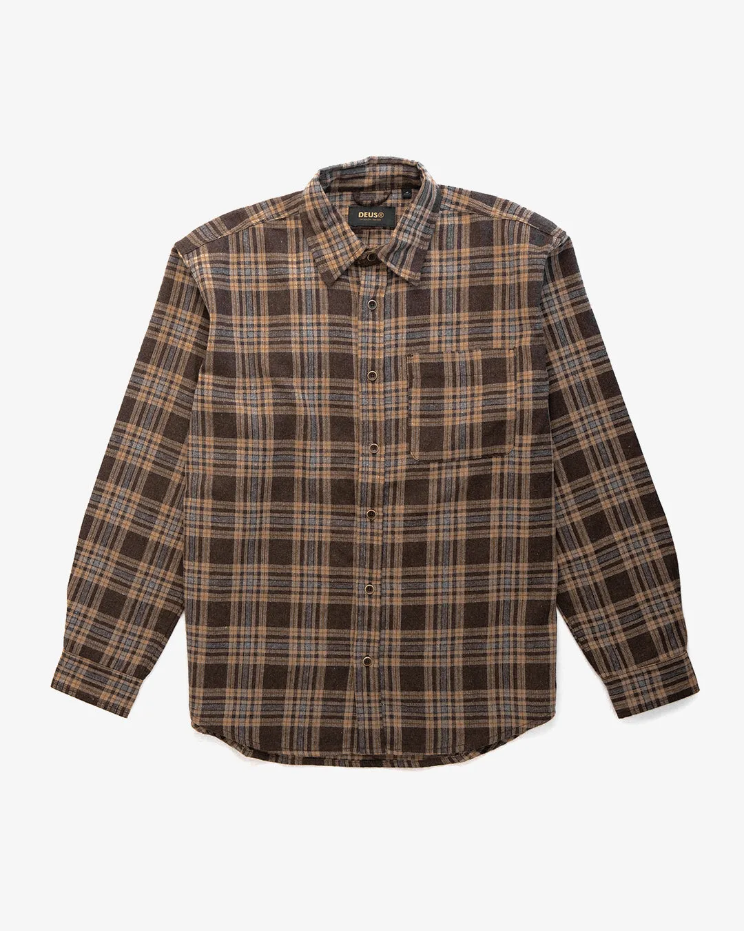 Allan Flannel Shirt - Choc Brown