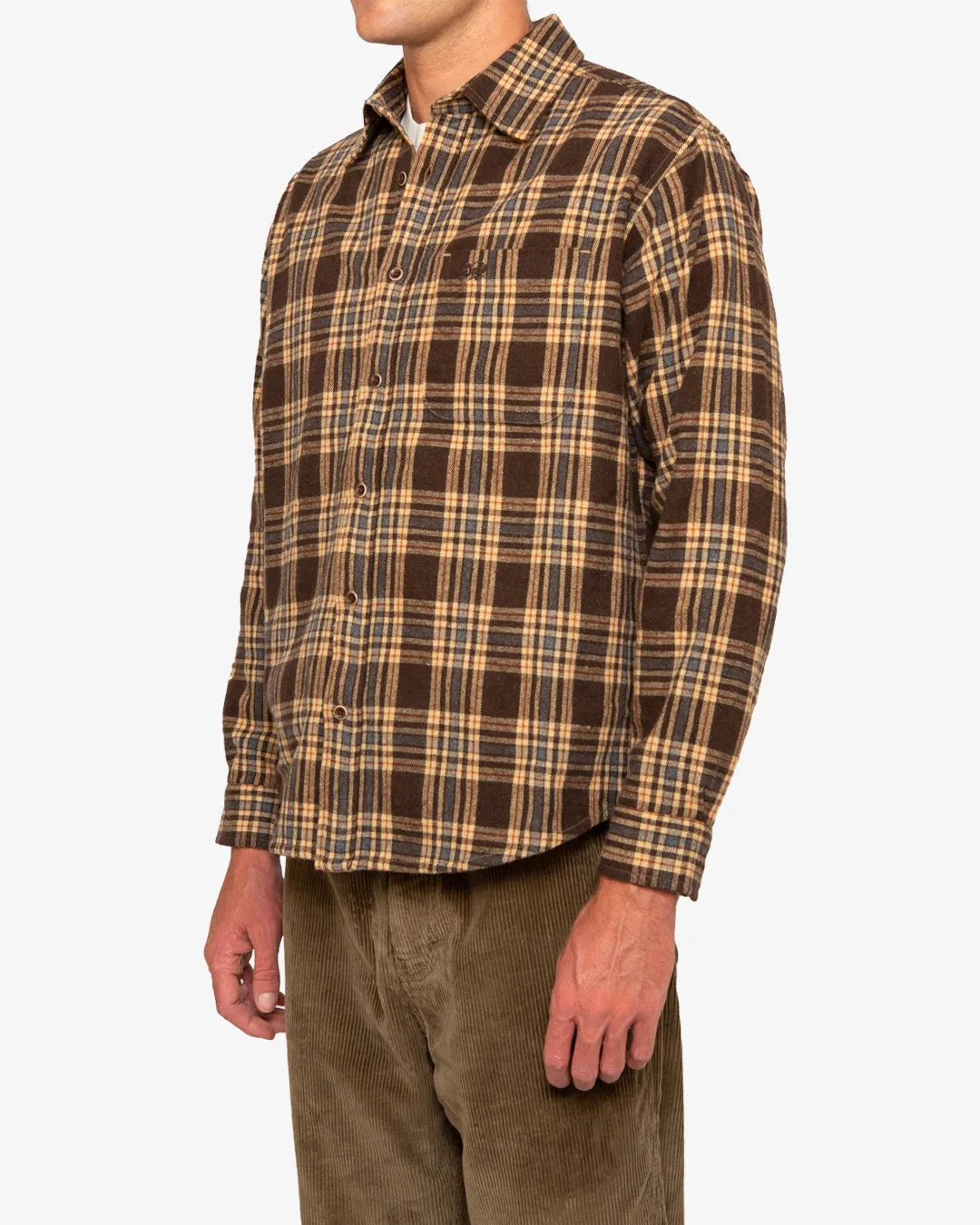 Allan Flannel Shirt - Choc Brown