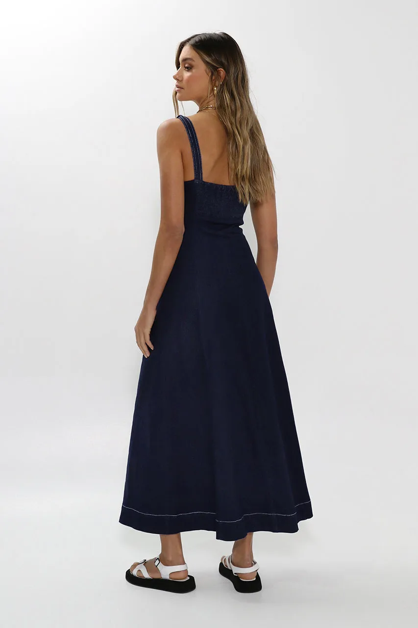 Ashton Maxi Dress | Navy Denim