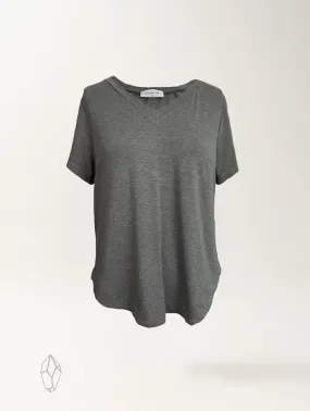 Becca Top - Charcoal Rayon Jersey