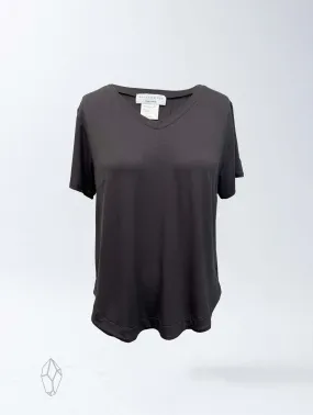 Becca V Neck - Washed Black Rayon Jersey