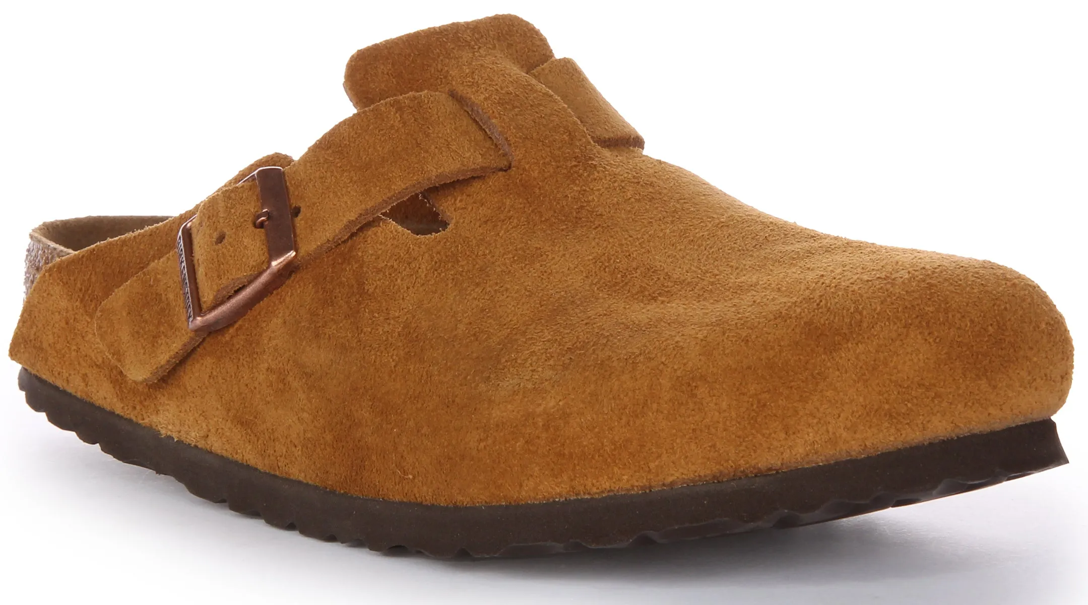 Birkenstock Boston SBF In Mink Suede | Regular Fit