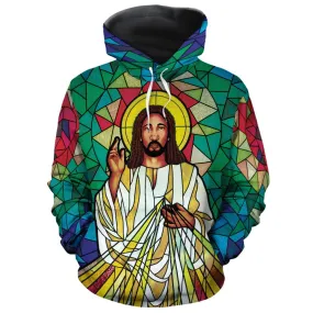 Black Jesus On The Stained Glass All-over Hoodie