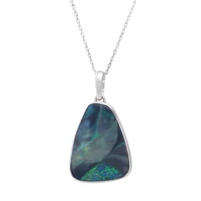 Black Opal & Sterling Silver Pendant