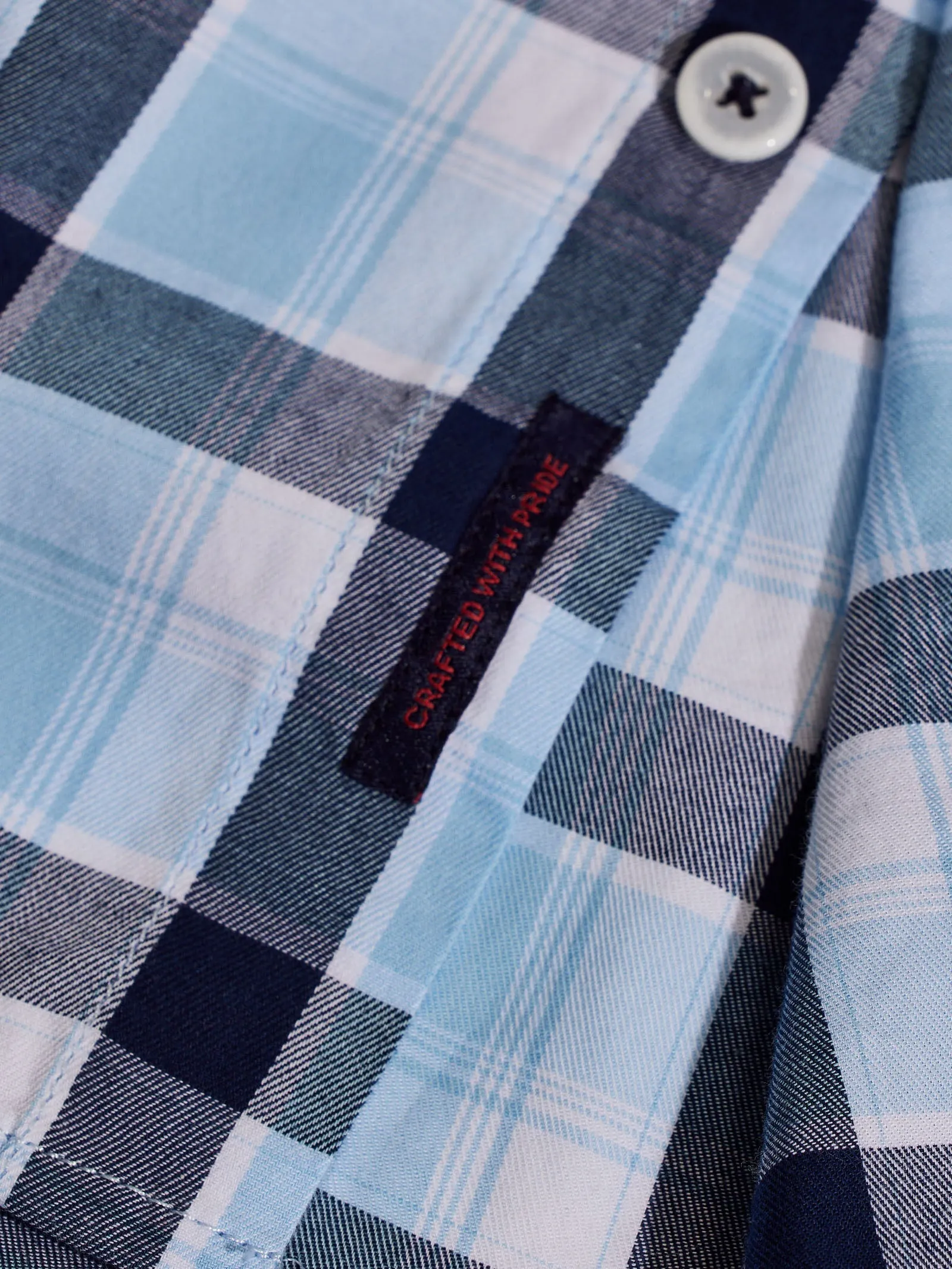 Blue Checked Cargo Shirt