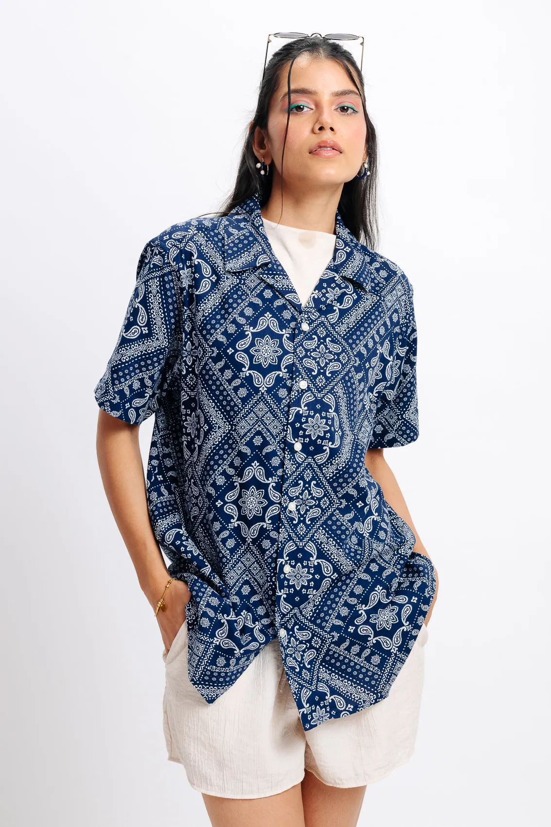 Blue Indi Viscose Shirt