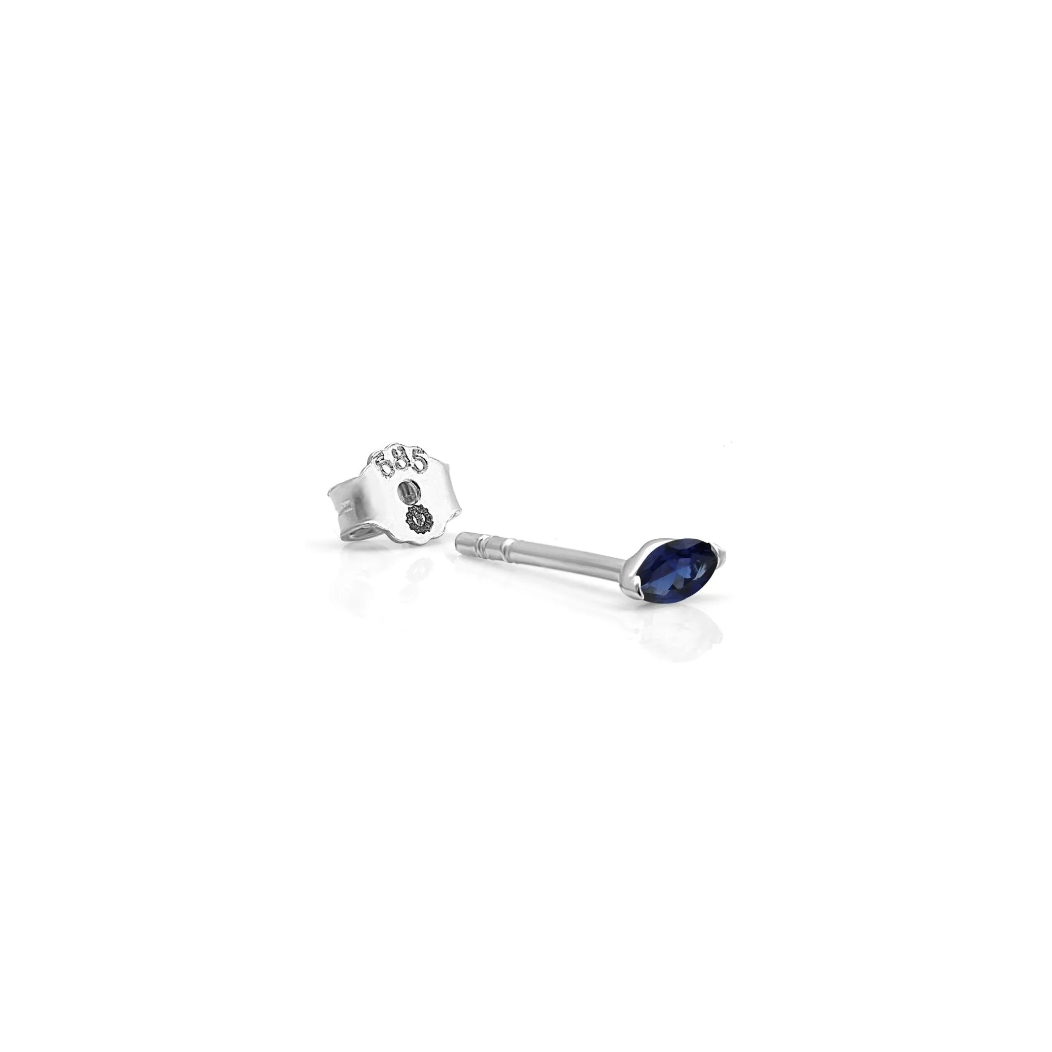 Blue Sapphire Marquise Screw Back Earring