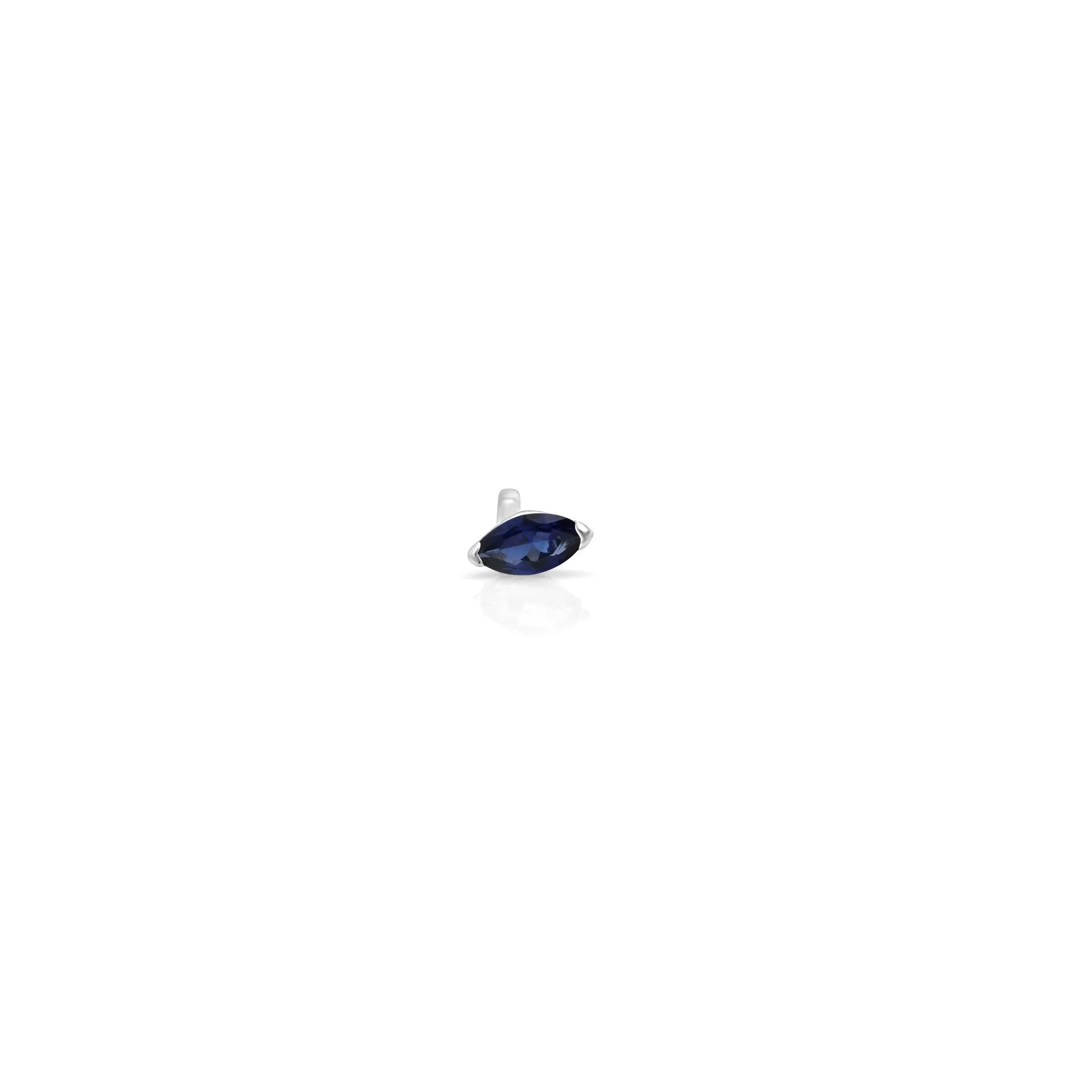 Blue Sapphire Marquise Screw Back Earring