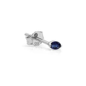 Blue Sapphire Marquise Screw Back Earring