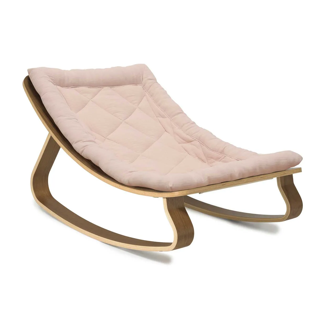 Charlie Crane Levo Baby Rocker in Walnut with Nude Cushion