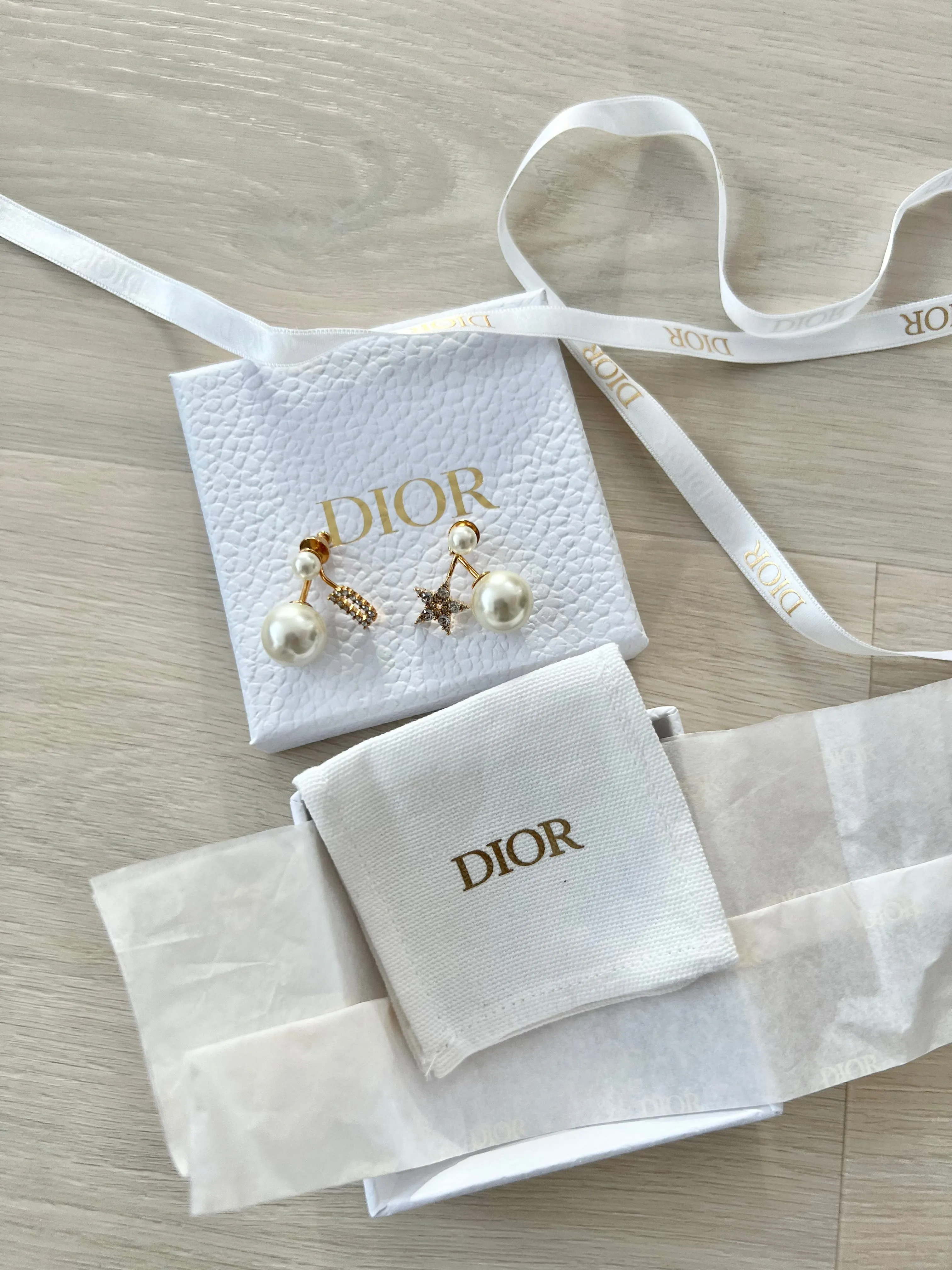 Christian Dior Initials & Star Tribal Earrings