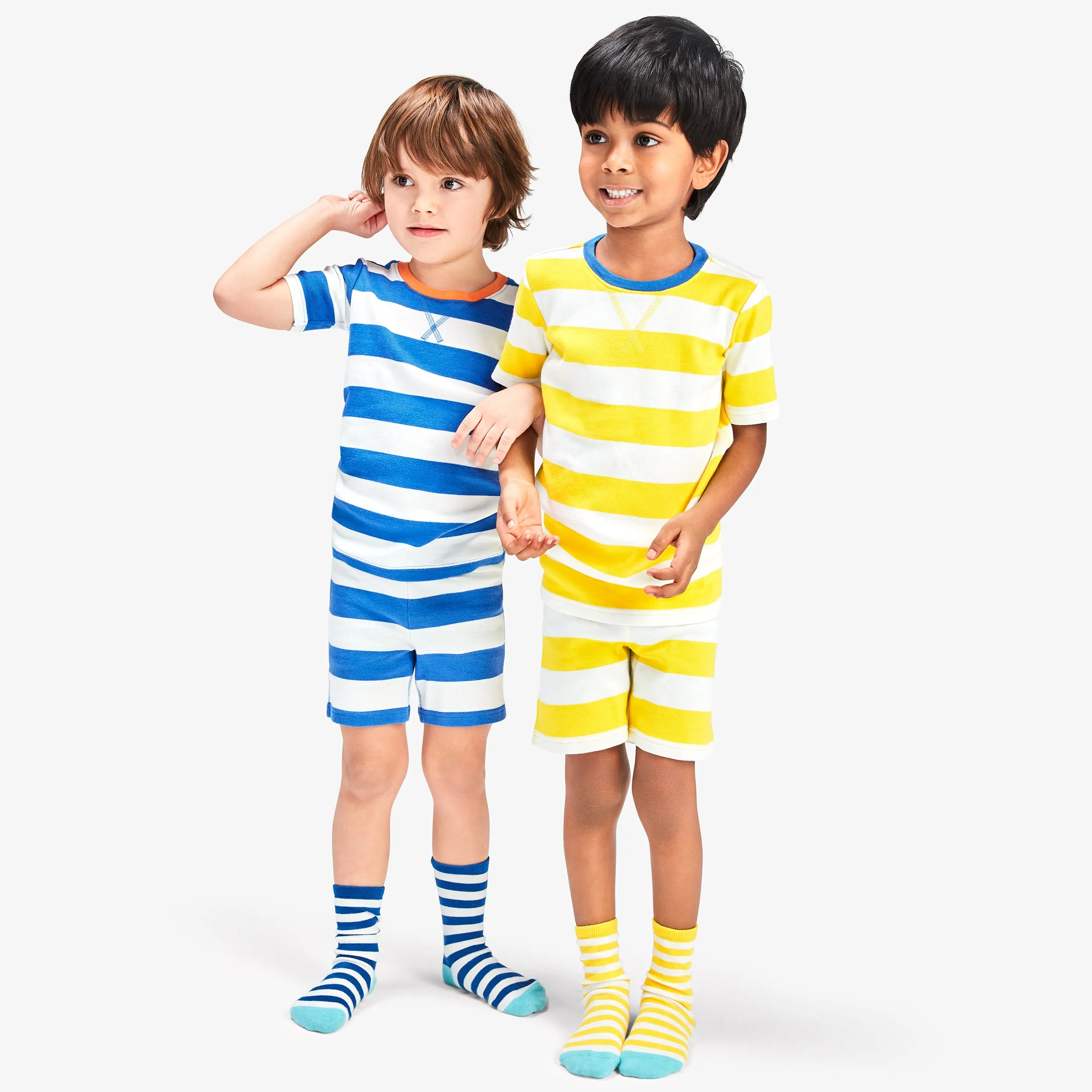 Clearance kids organic pj short in bold stripe