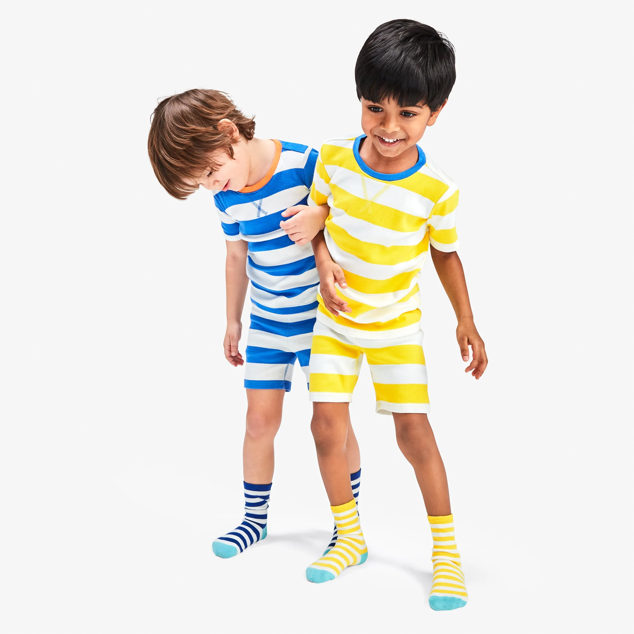 Clearance kids organic pj short in bold stripe