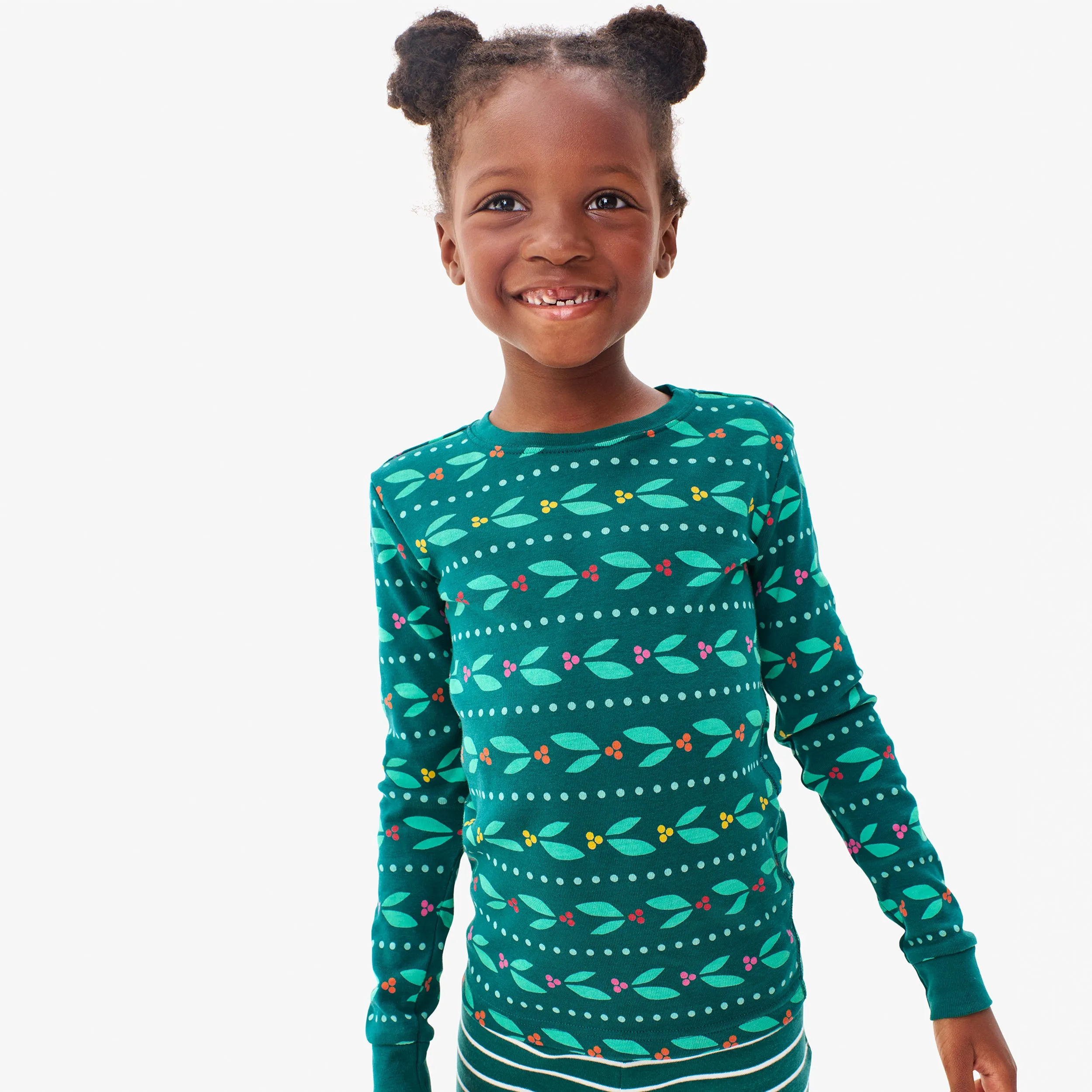 Clearance kids organic pj top in holly berries