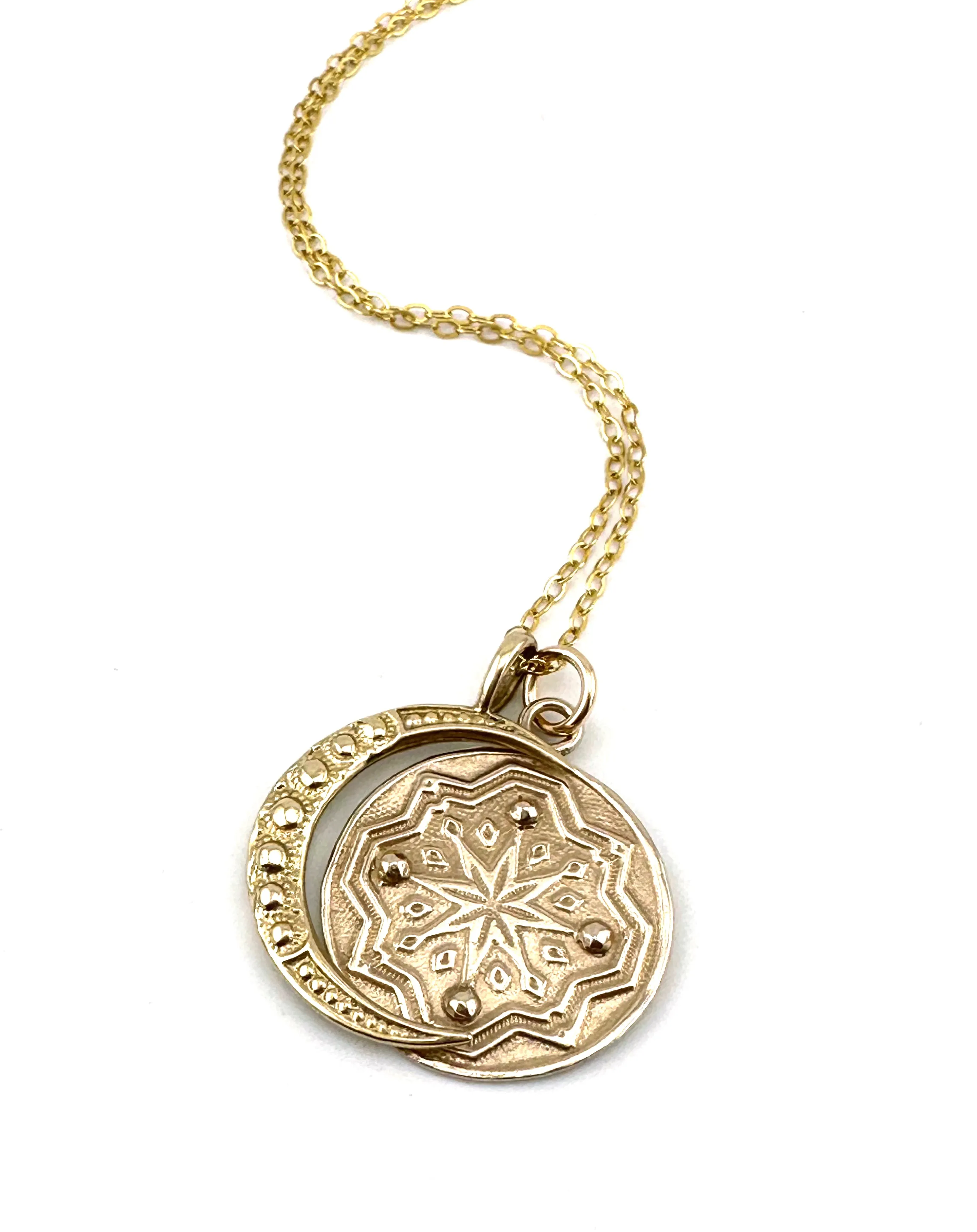 COMPASS MOON Necklace Set - Gold