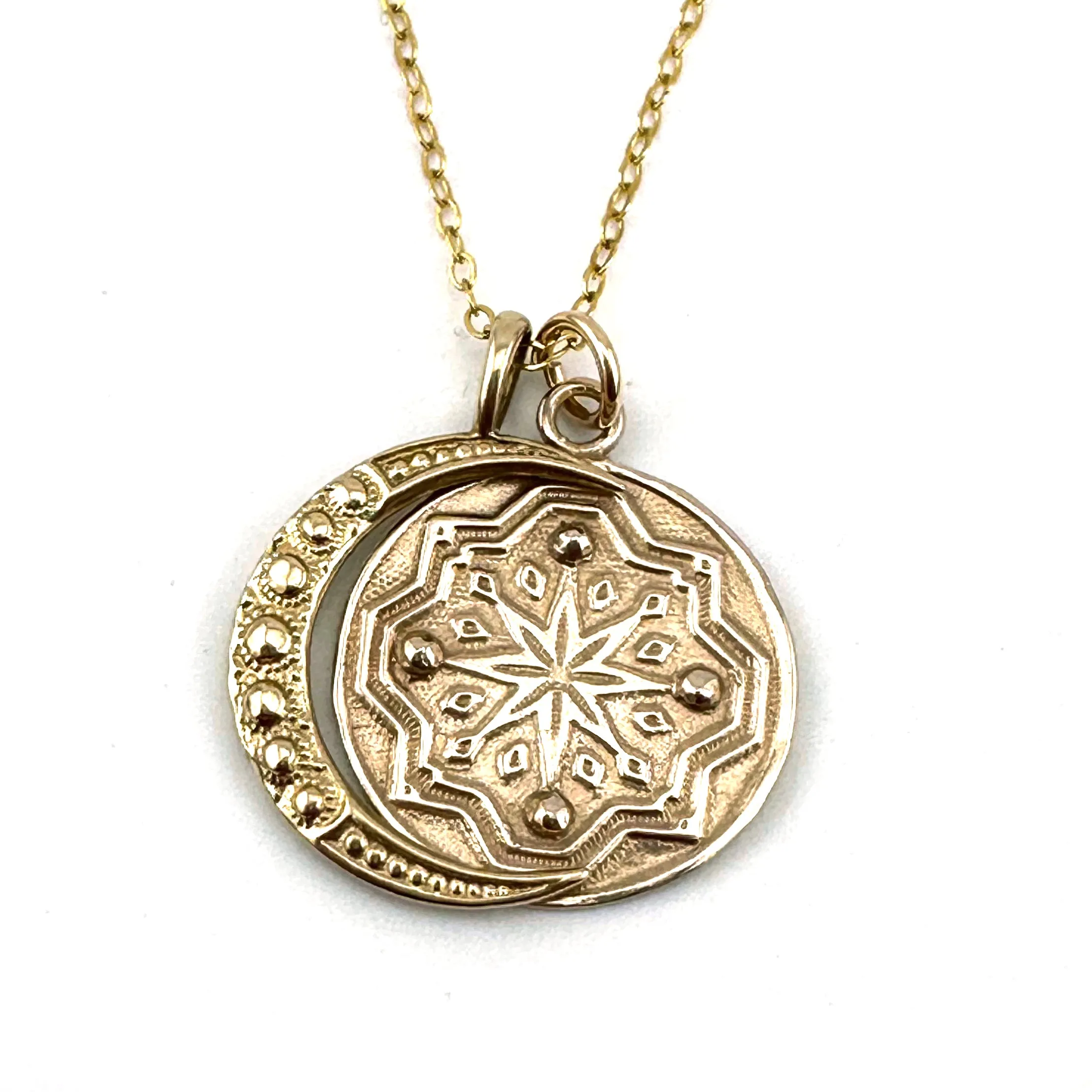 COMPASS MOON Necklace Set - Gold