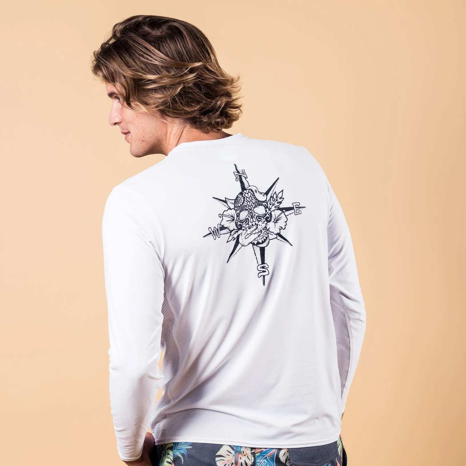 Compass Skull Long Sleeve Performance Shirt