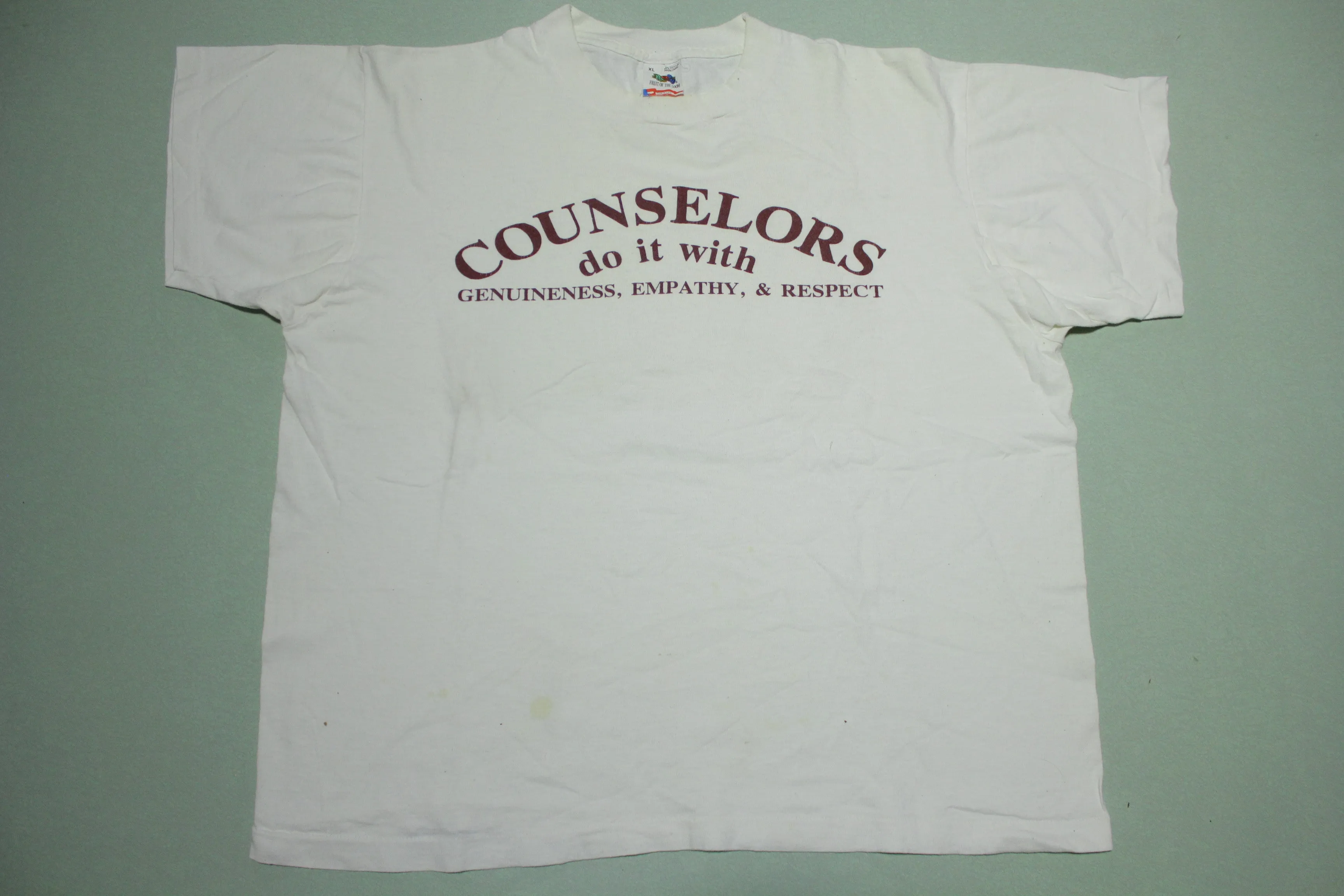 Counselors Do It With Empathy Vintage 90's Fruit Of The Loom Made in USA T-Shirt