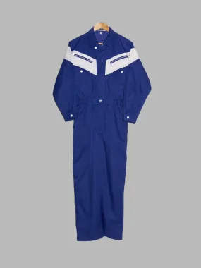 Courreges Homme 1980s blue and white twill jumpsuit