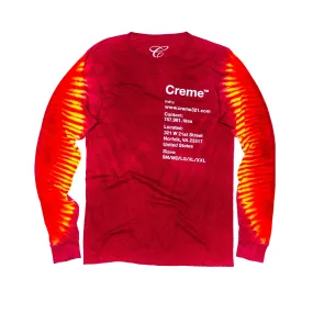 CREME VA INFO TIE DYE LS TEE - CRANBERRY