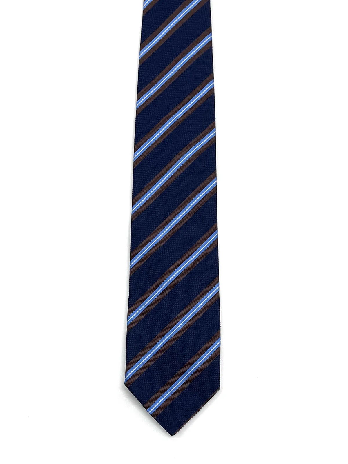 Dark Navy & Mahogany Regimental Stripe Tie