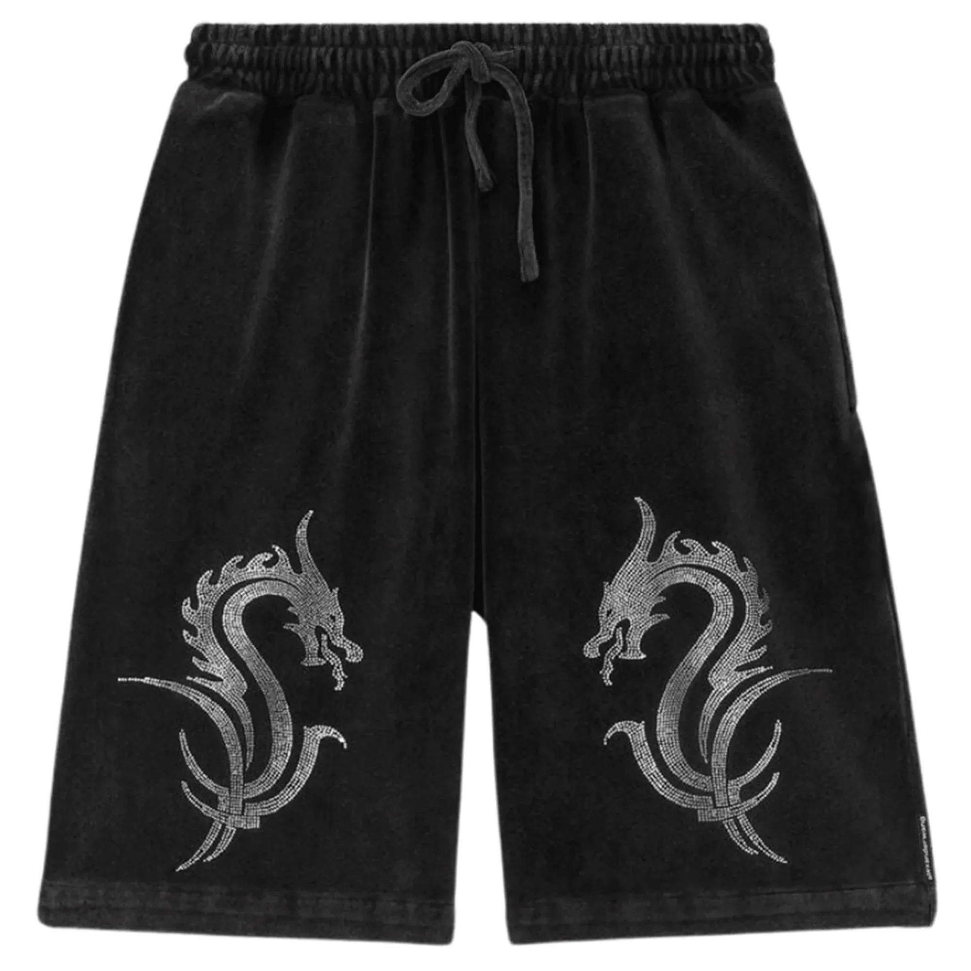 Dragon Crystal Hotfix Boxer Short In Velour