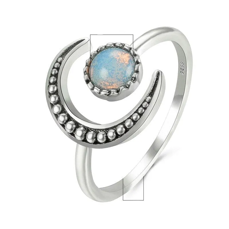 Eclipse Moonstone Adjustable Ring