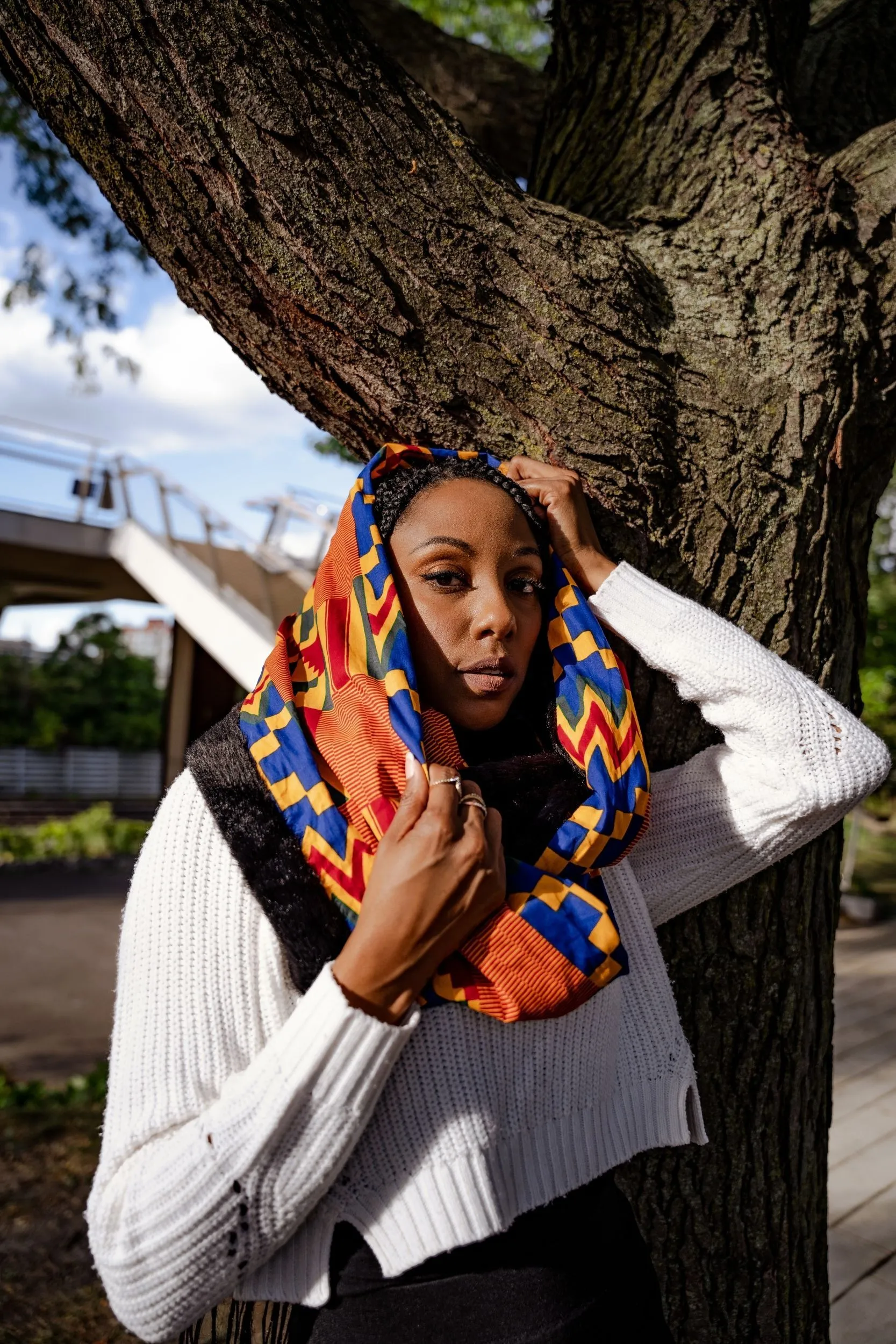 Enowa African Print Unisex Adult Infinity Scarf (Medium)