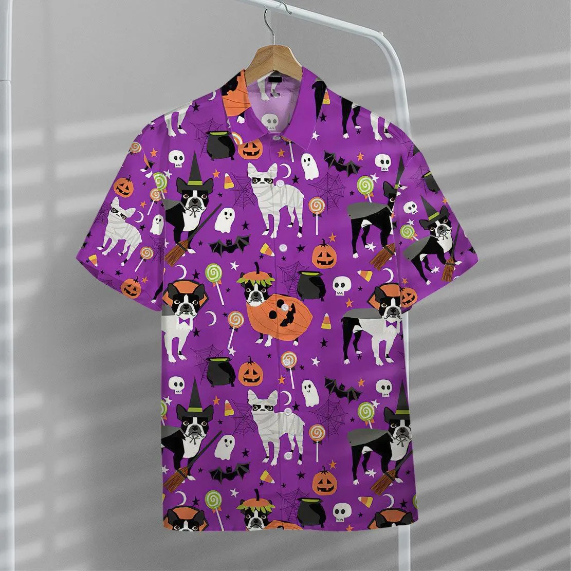 Gearhuman 3D Boston Terrier Halloween Hawaii Shirt