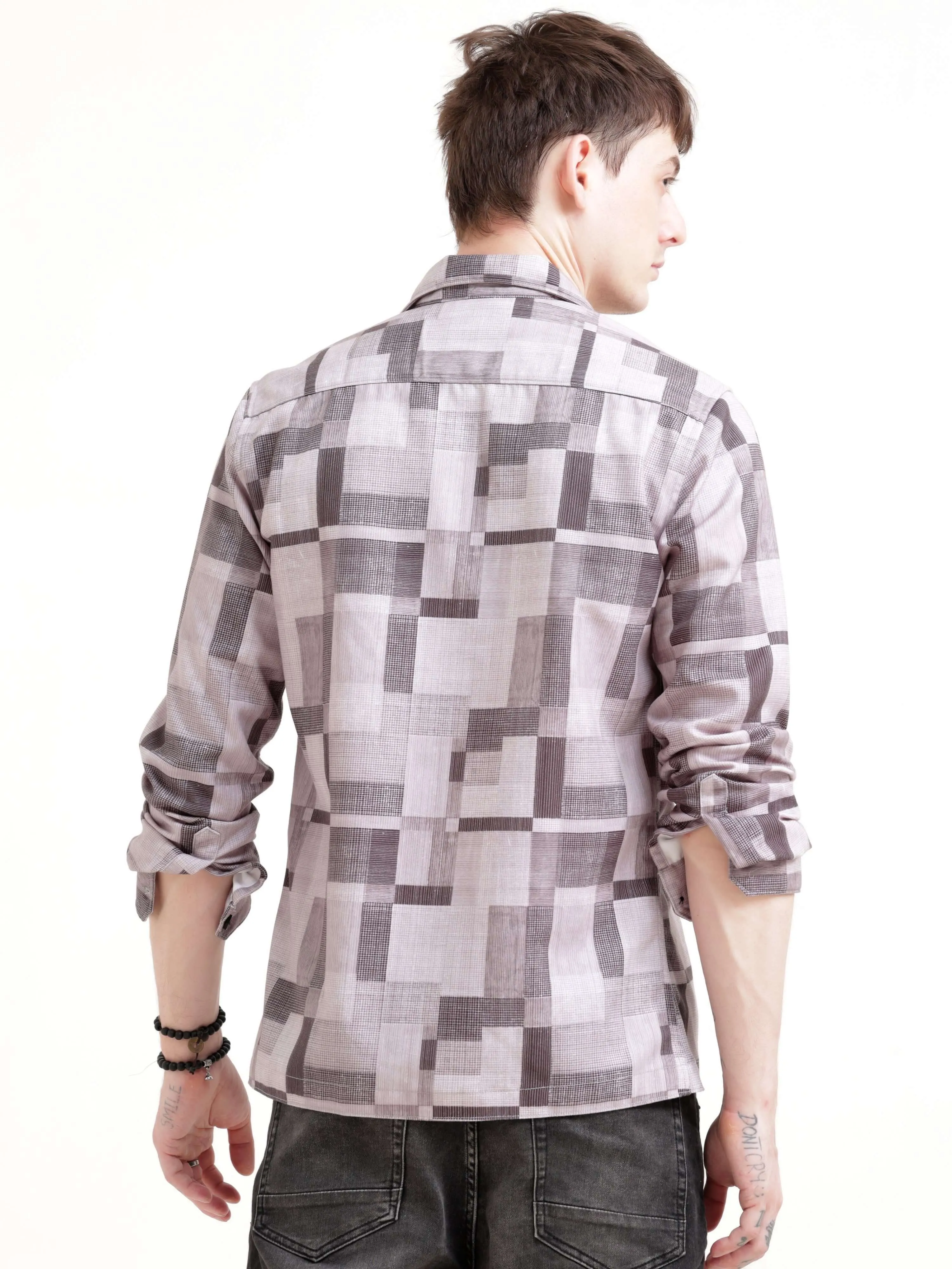 Geovibrance abstract brown Overshirt