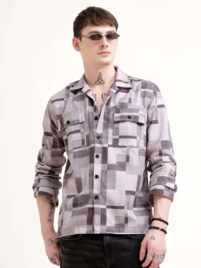 Geovibrance abstract brown Overshirt