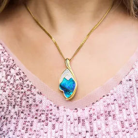 'Ghia's Bliss' Black Boulder Opal Necklace