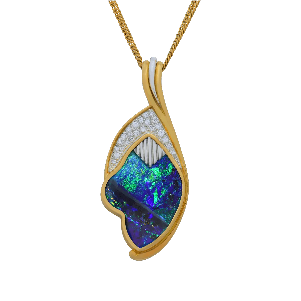 'Ghia's Bliss' Black Boulder Opal Necklace