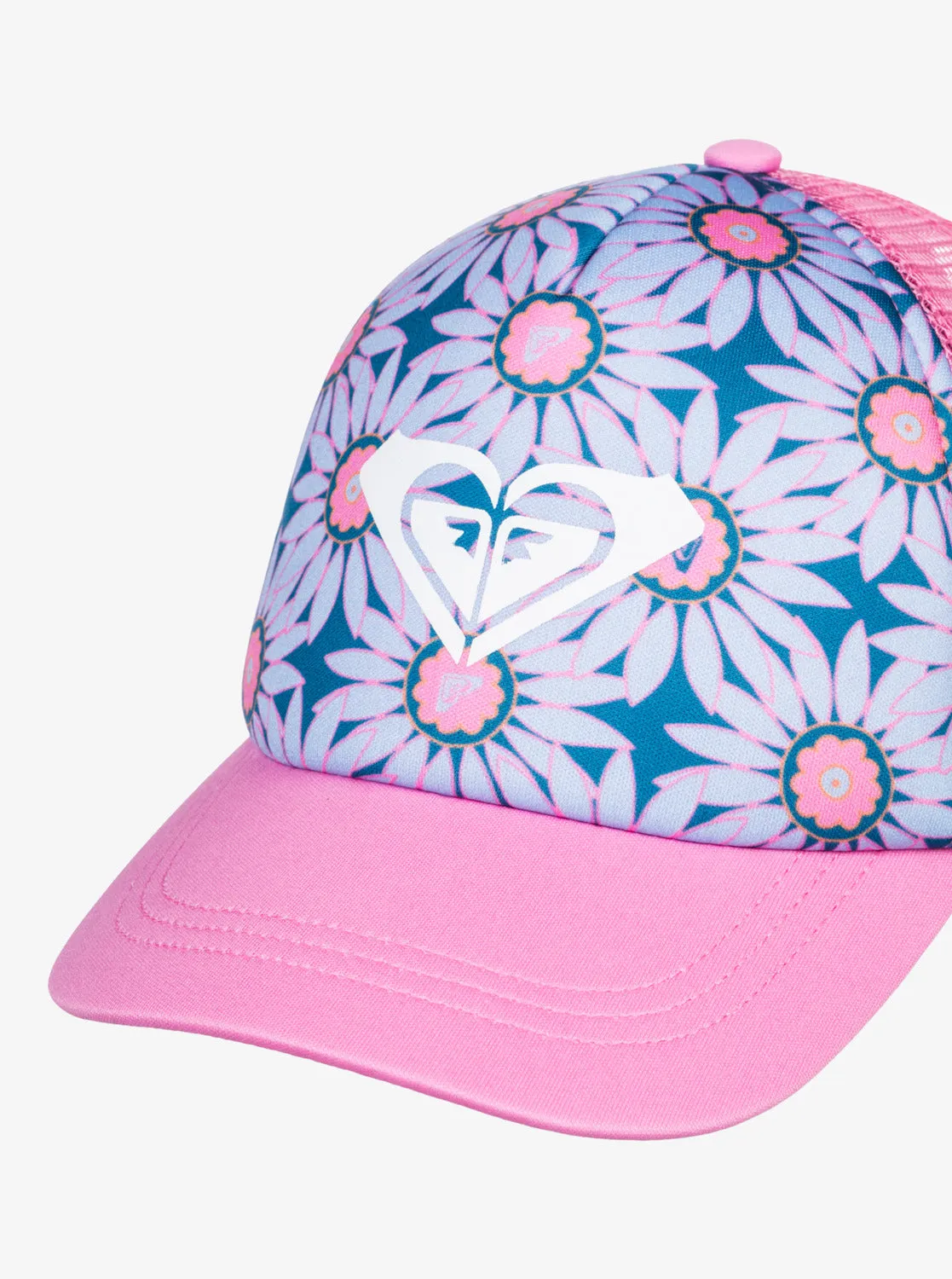 Girls 2-7 Sweet Emotions Trucker Hat - Crystal Teal Sol Flower