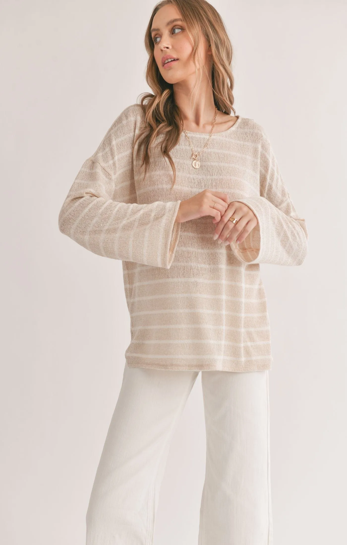 Horizon Bell Sleeve Stripe Top