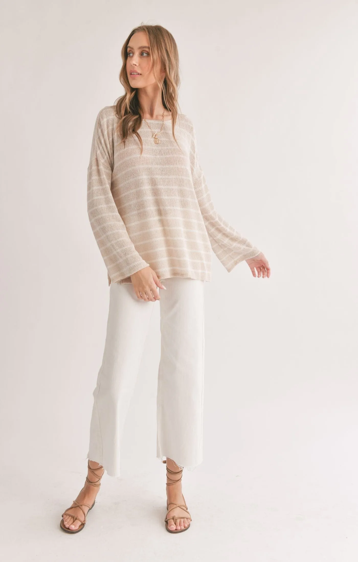 Horizon Bell Sleeve Stripe Top