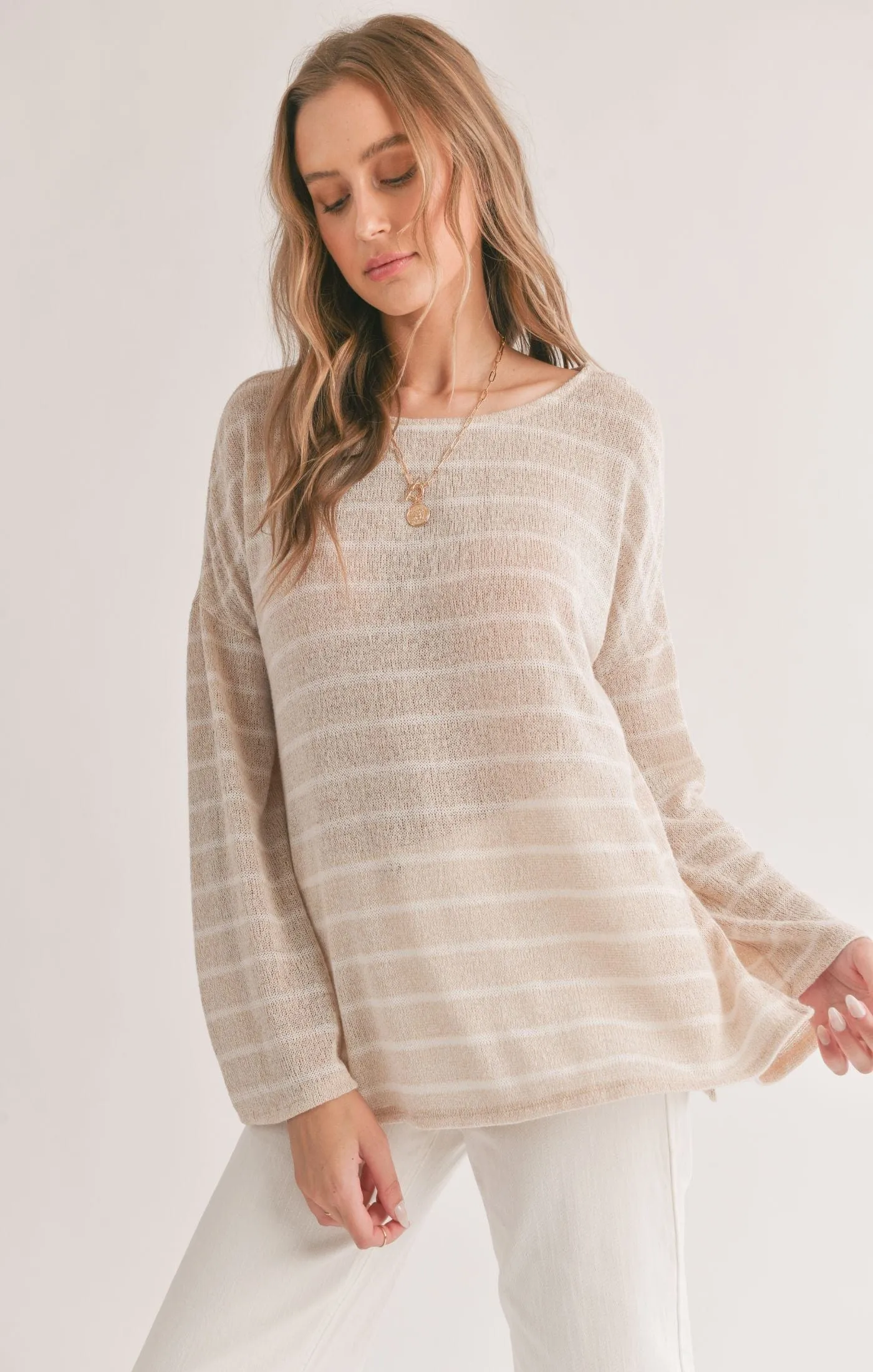 Horizon Bell Sleeve Stripe Top