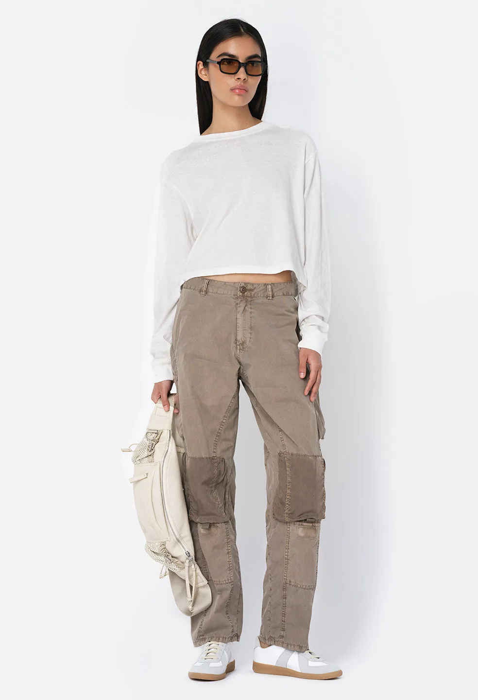 Jersey LS Cropped Tee / Chalk