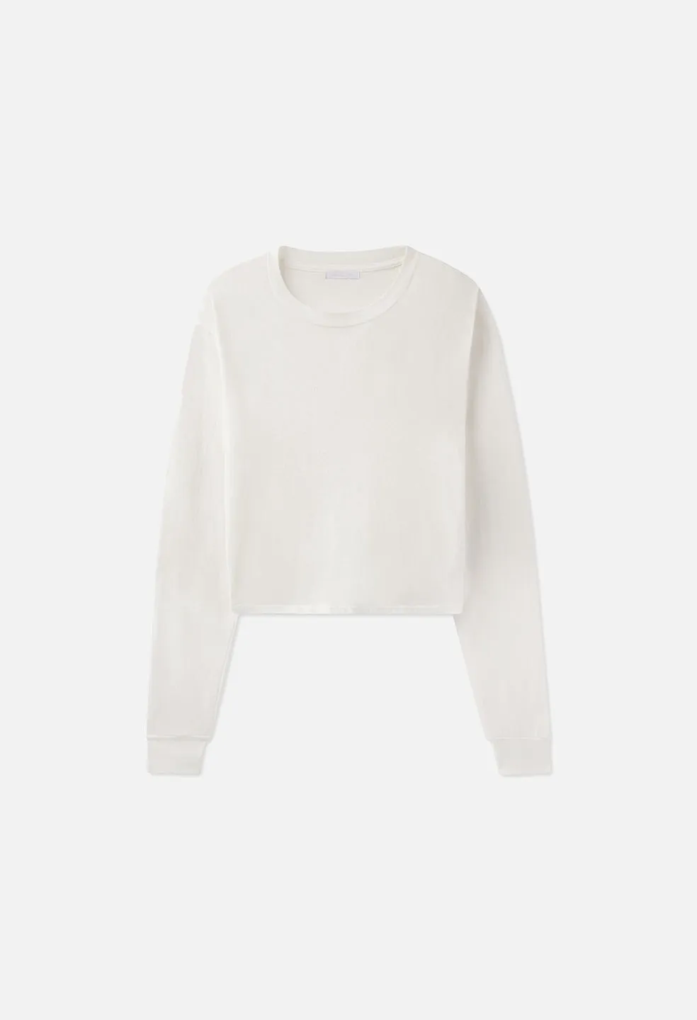 Jersey LS Cropped Tee / Chalk