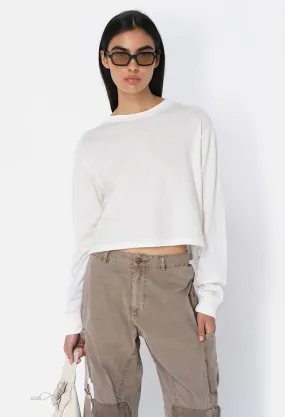 Jersey LS Cropped Tee / Chalk