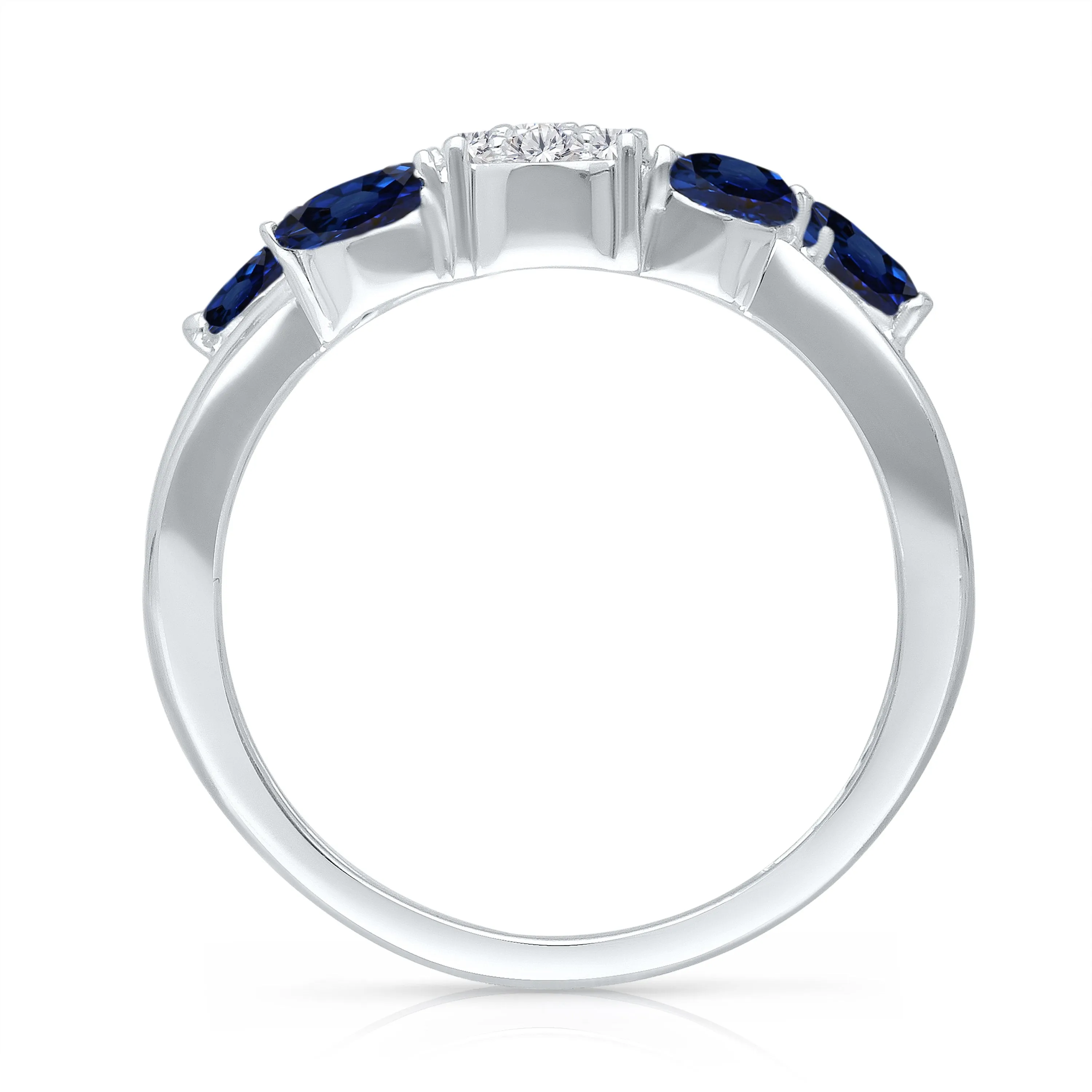 Kallati Heirloom Sapphire & Diamond Ring in 14K White Gold