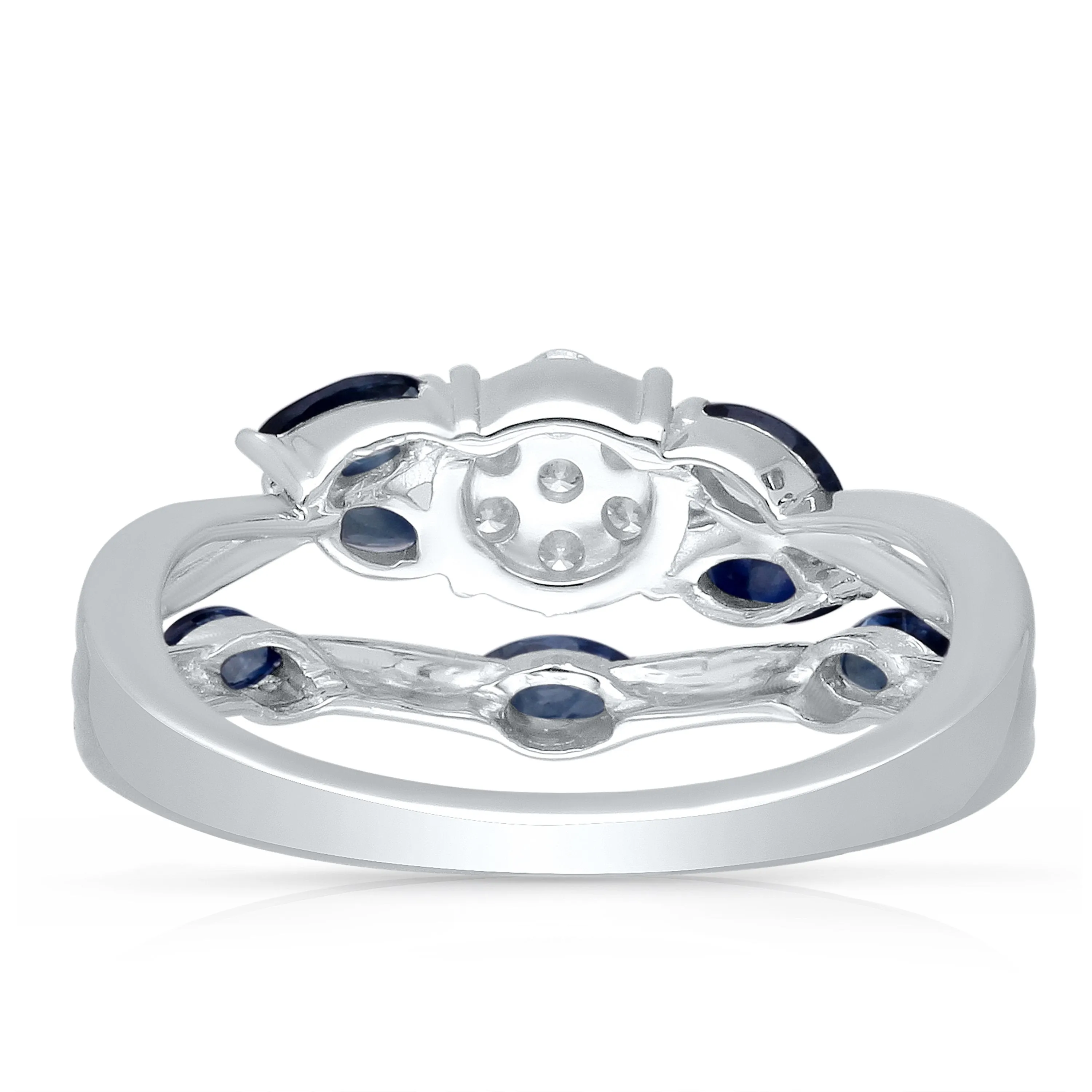 Kallati Heirloom Sapphire & Diamond Ring in 14K White Gold