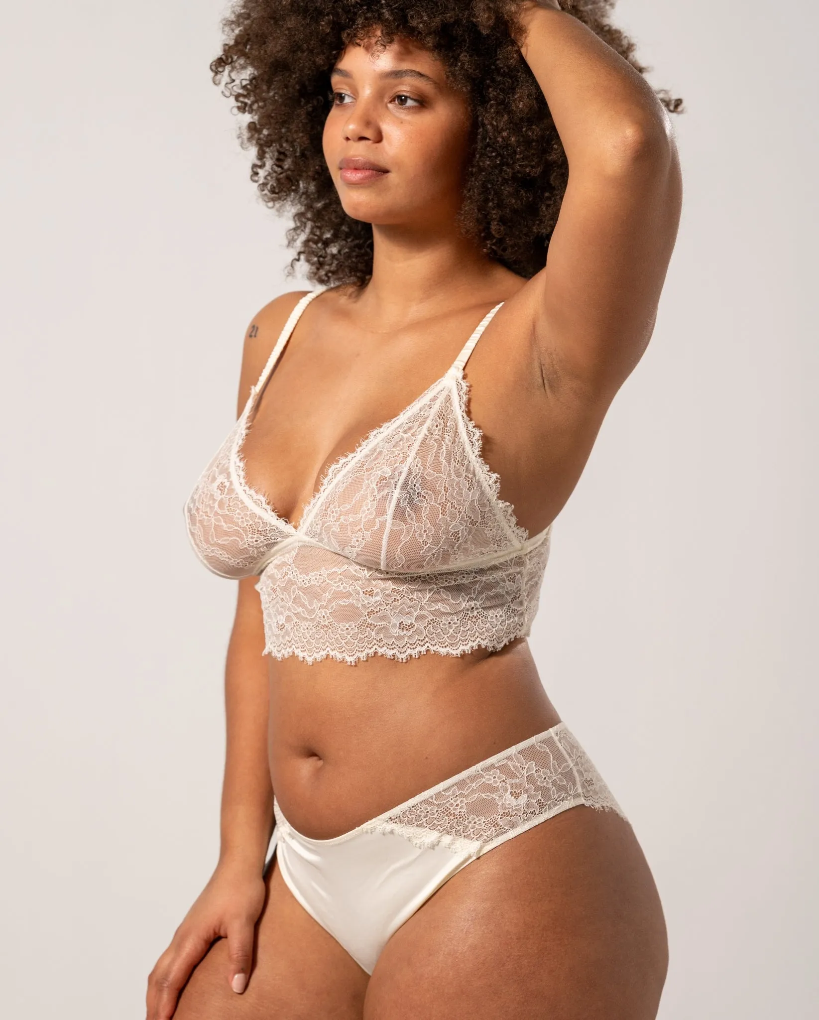 Lace Bralette Top Cream