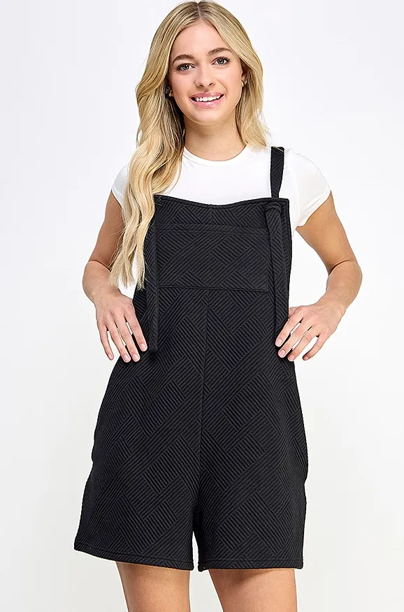 Lila Textured Overall Romper - Final Sale 40% off